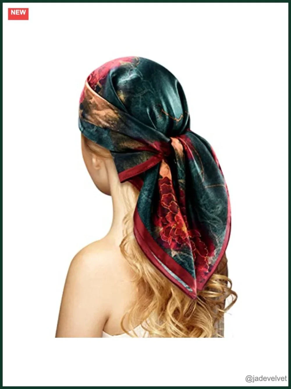100% Mulberry Silk Head Scarf Square Turban 27 Inch